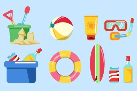 Beach Holiday Stuff Graphic Stock Illustration