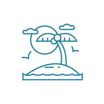 Beach holidays linear icon concept. Beach holidays line vector sign, symbol Stock-Illustration