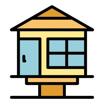 Beach home icon vector flat Ilustración de archivo