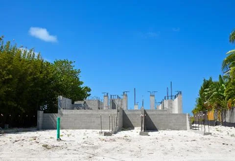 Beach Hosuse Foundation Stock Photos