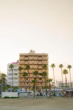 Beach hotel in Larnaca Foto stock
