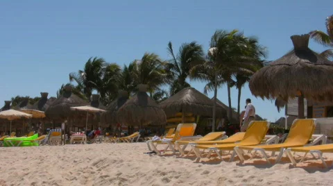 Beach at a hotel resort 2 Stock Footage 373713
