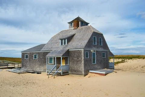 Beach house at Cape Cod Beach house at Cape Cod, Massachusetts, USA. Copyr... Stock Photos