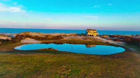 Beach House Fly Over Stock Footage 320954414