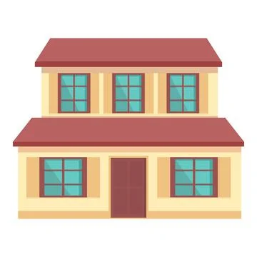 Beach house icon cartoon vector. Modern building Stock Illustration