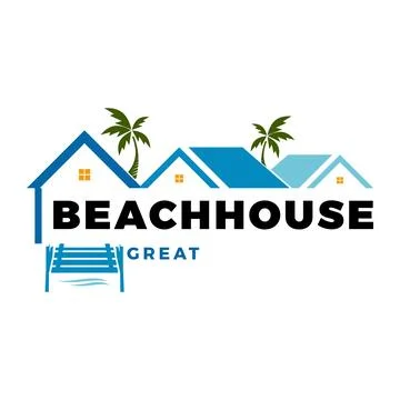 Beach House Icon Logo Design Template Ilustración de archivo
