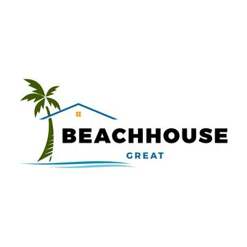 Beach House Icon Logo Design Template Ilustración de archivo