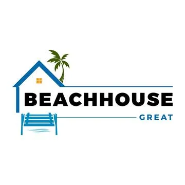 Beach House Icon Logo Design Template Ilustración de archivo
