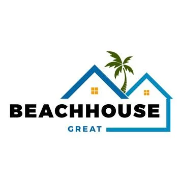 Beach House Icon Logo Design Template Ilustración de archivo