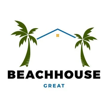 Beach House Icon Logo Design Template Ilustración de archivo