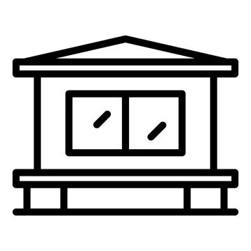 Beach house icon outline vector. Cabin stilt Ilustración de archivo