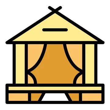 Beach house icon vector flat Ilustración de archivo