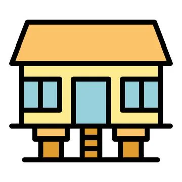Beach house icon vector flat Ilustración de archivo