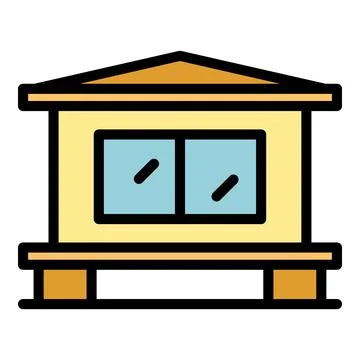 Beach house icon vector flat Stock Illustration