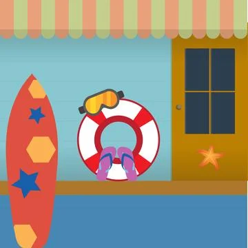 Beach house Stock Illustration