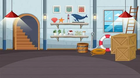 A beach house interior Stock Illustration