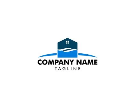 Beach house logo design template Ilustración de archivo
