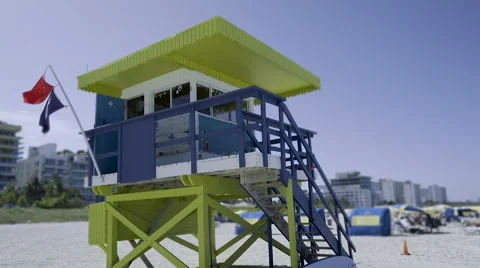 Beach house in miami beach Stock Footage 53605395