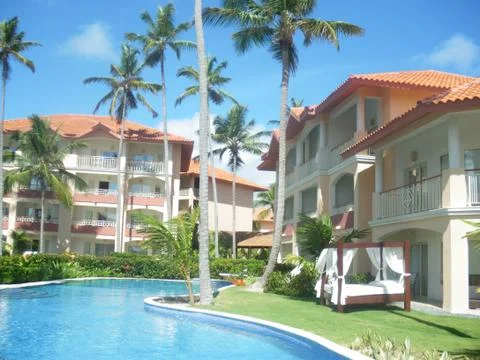 Beach House With Palm Trees 写真素材