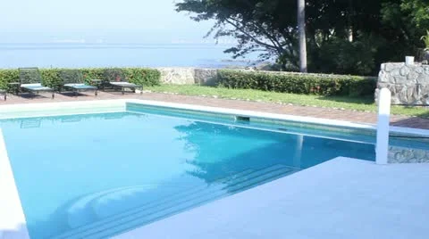 Beach house pool Stock Footage 11629216