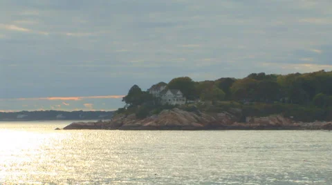 Beach House on Rocky Cliff Loop Stock Footage 38765232