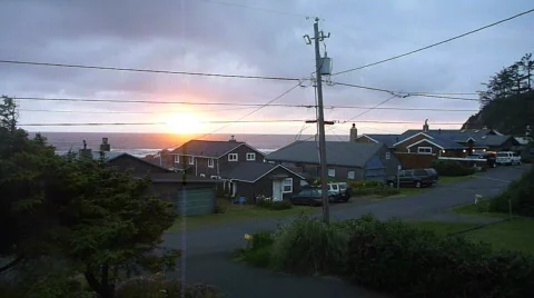 Beach House Sunset Stock Footage 777660