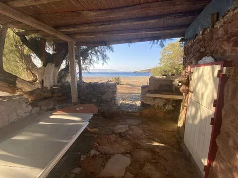 Beach house view Stock Photos