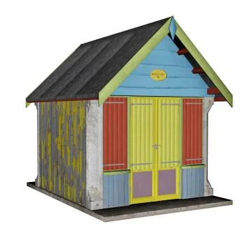 Beach hut - 3D render Stock Illustration