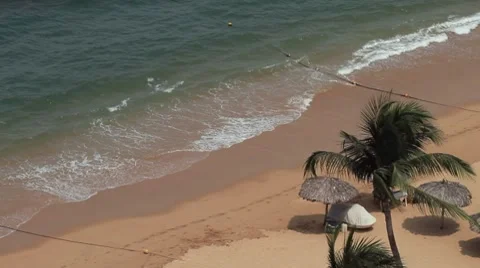 Beach Hut And Waves Stock Footage 7135937