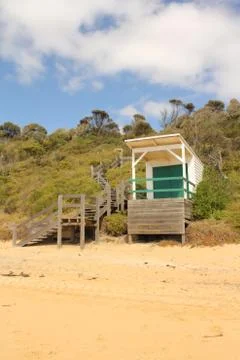 Beach Hut on a Beach 스톡 사진
