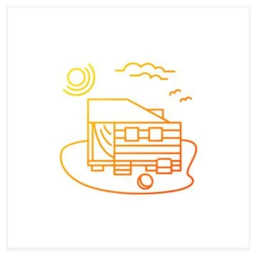 Beach hut gradient icon Stock Illustration