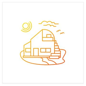 Beach hut gradient icon Stock Illustration