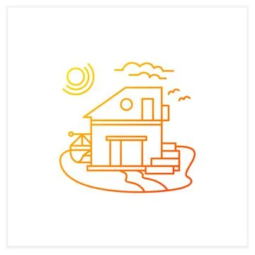 Beach hut gradient icon Stock Illustration