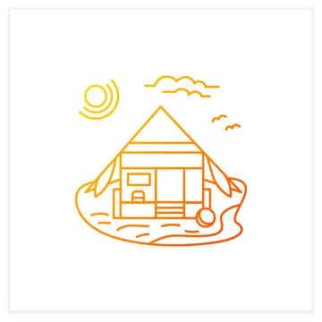 Beach hut gradient icon Stock Illustration