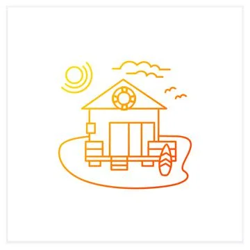 Beach hut gradient icon Stock Illustration