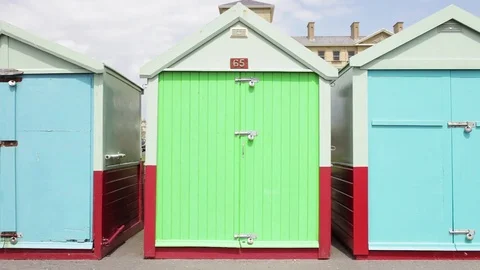 Beach Hut Green 動画素材 85349797