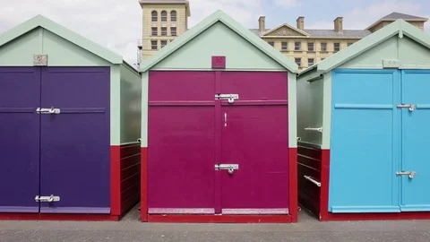 Beach Hut Maroon 動画素材 85350632