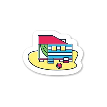 Beach hut sticker Stock-Illustration