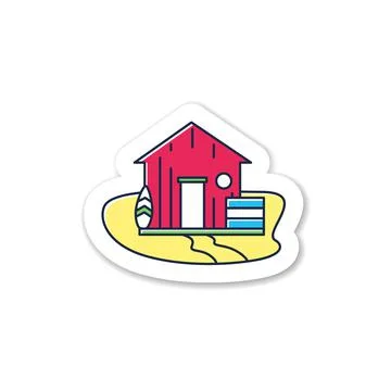 Beach hut sticker Stock-Illustration