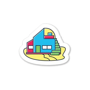 Beach hut sticker Stock-Illustration