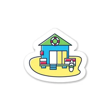 Beach hut sticker Stock-Illustration