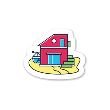 Beach hut sticker Stock-Illustration