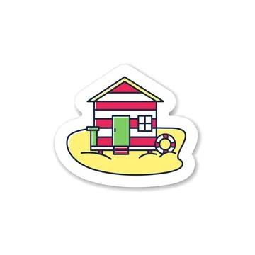 Beach hut sticker Stock-Illustration