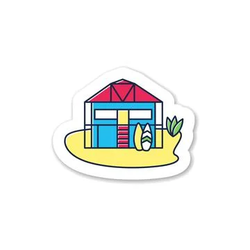 Beach hut sticker Stock-Illustration