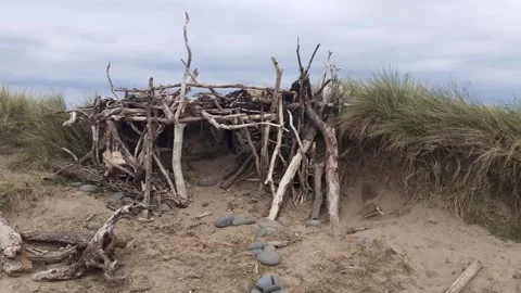 Beach Hut Wood Stock Footage 155998918