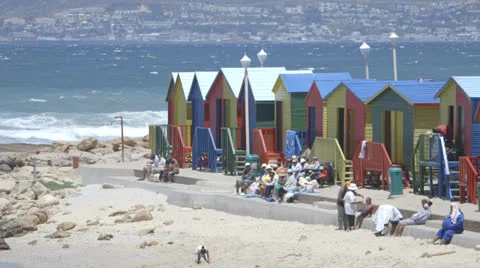 Beach Huts Stock Footage 22992275