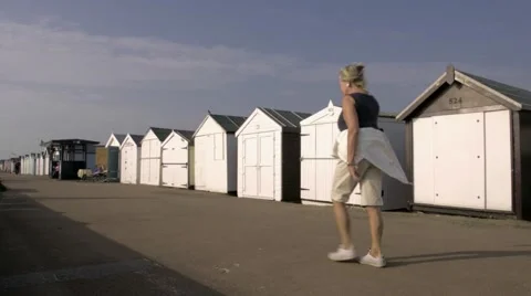 Beach huts Stock Footage 55565722