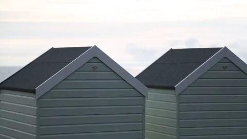 Beach huts Stock Footage 72630150