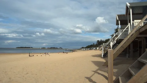 Beach huts Stock Footage 130105602