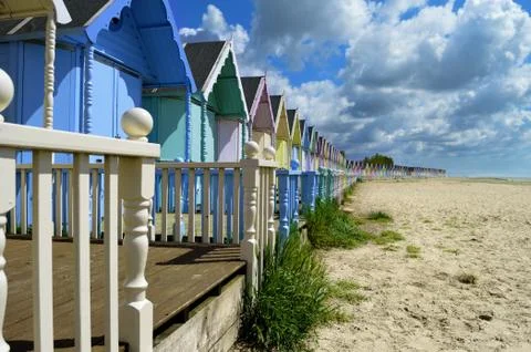 Beach huts Stock Photos